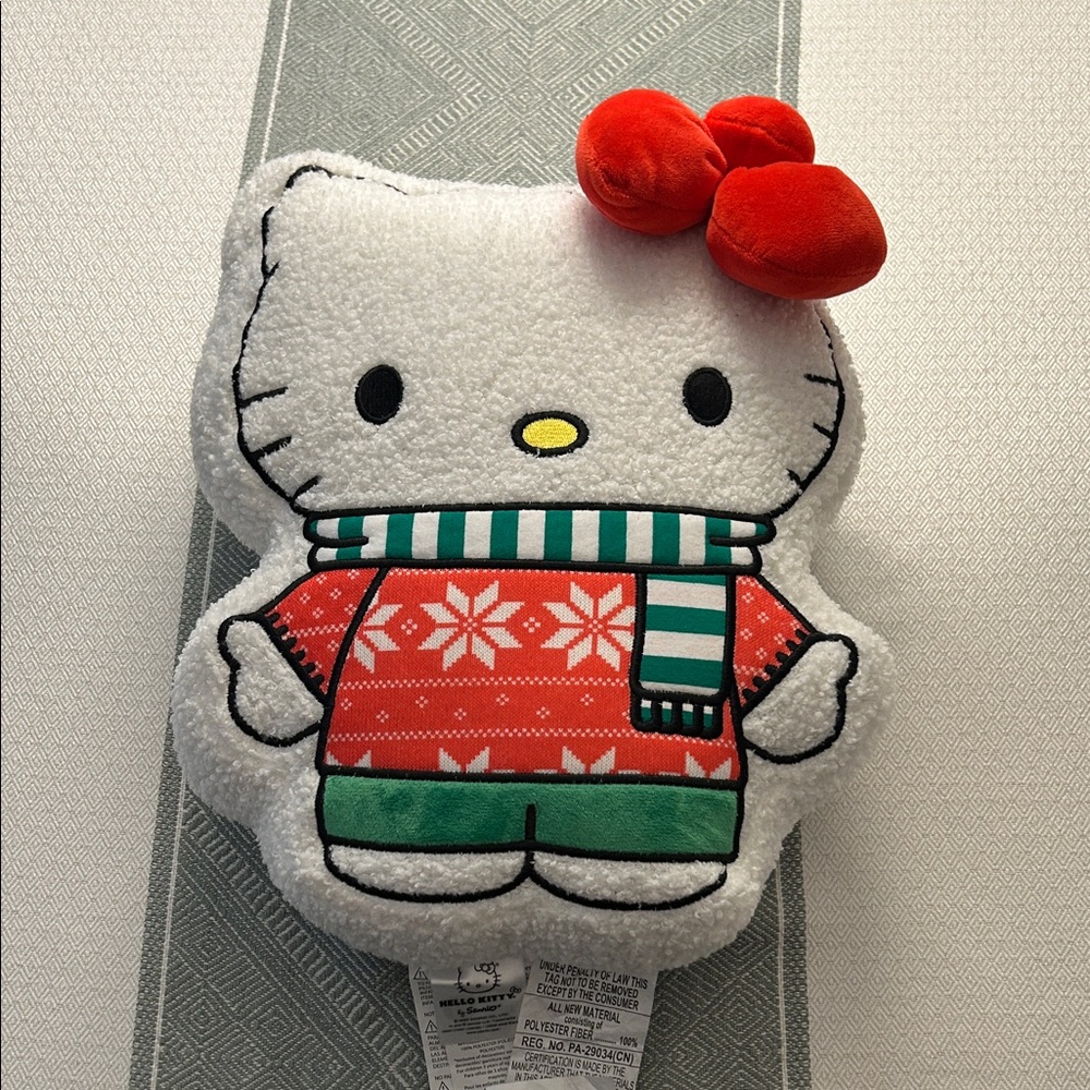 Hello Kitty Festive Plush with Red and Green Accents